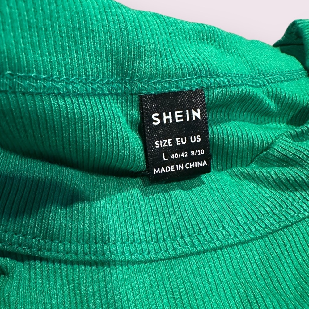 NWT Women's SHEIN Basics Emerald Green Ribbed Tank Top Size Large - Picture 4 of 7